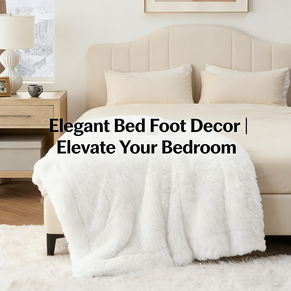 GentleSoft Fluffy Faux Fur Throw Blanket, Ultra Plush Sherpa Fleece Blanket for Couch & Bed, Super Soft Cozy Gift for Valentine'S Day, Easter Basket Stuffers, Christmas Present for Women Men, All Season Warmth