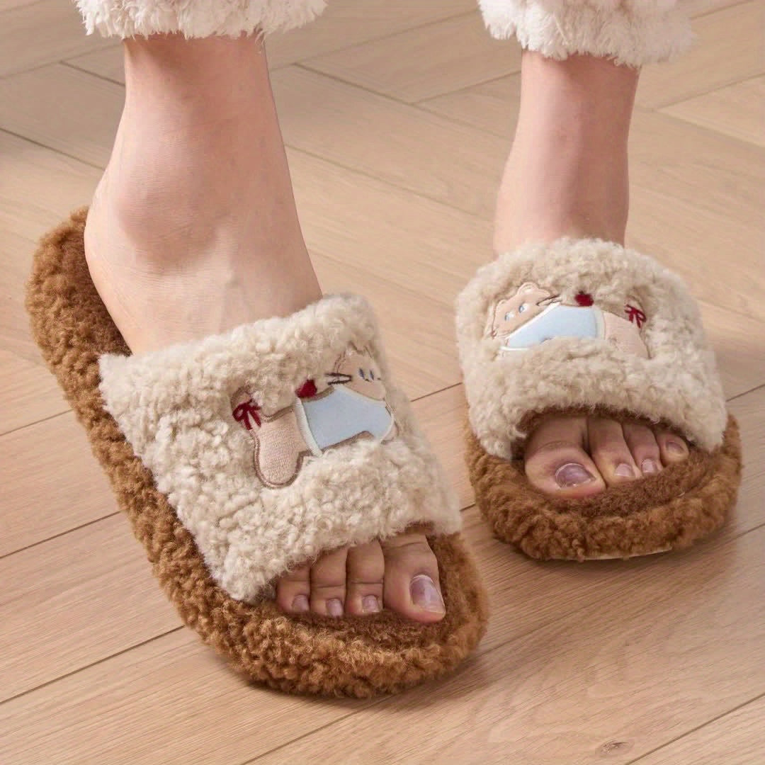 Cute Patterned Plush Slippers - Soft And Comfortable Indoor Home Shoes, Adorable Cartoon House Slippers for Spring, Autumn, And Winter, Easy to Wear Casually, with a Soft Lining That Is Breathable And Comfortable, Women Shoes