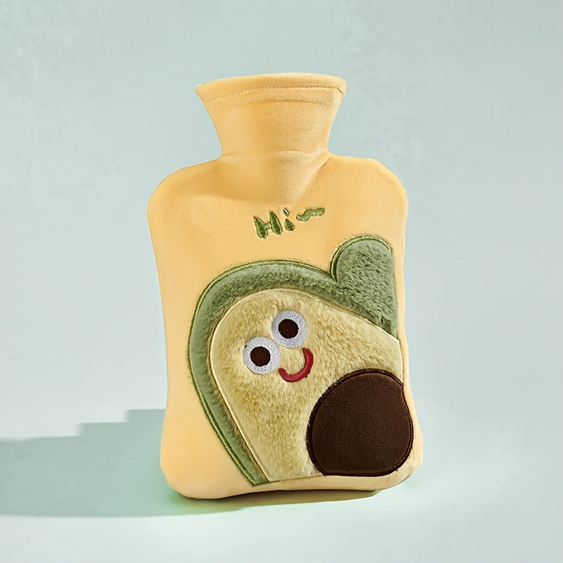 1pc Water-Filled Hot Water Bottle with Plush Cover, Removable and Washable, Non-Shedding, High-Quality Odorless PVC Inner Bag, Inner Bag Color Random