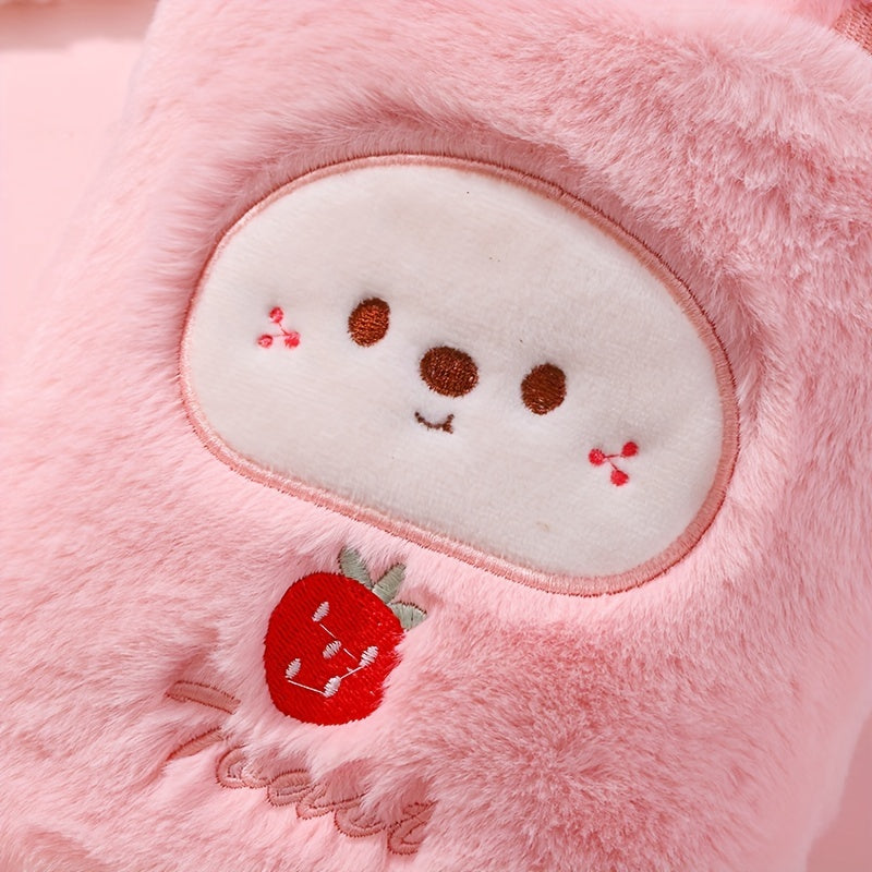 Warm Water Bottle 1000ml Warm Water Bottle | Cute Plush Animal Design, PVC Inner Liner, Removable and Portable Menstrual Warming Bag for Hands and Feet, Fast Heating and Long-lasting Heat Retention