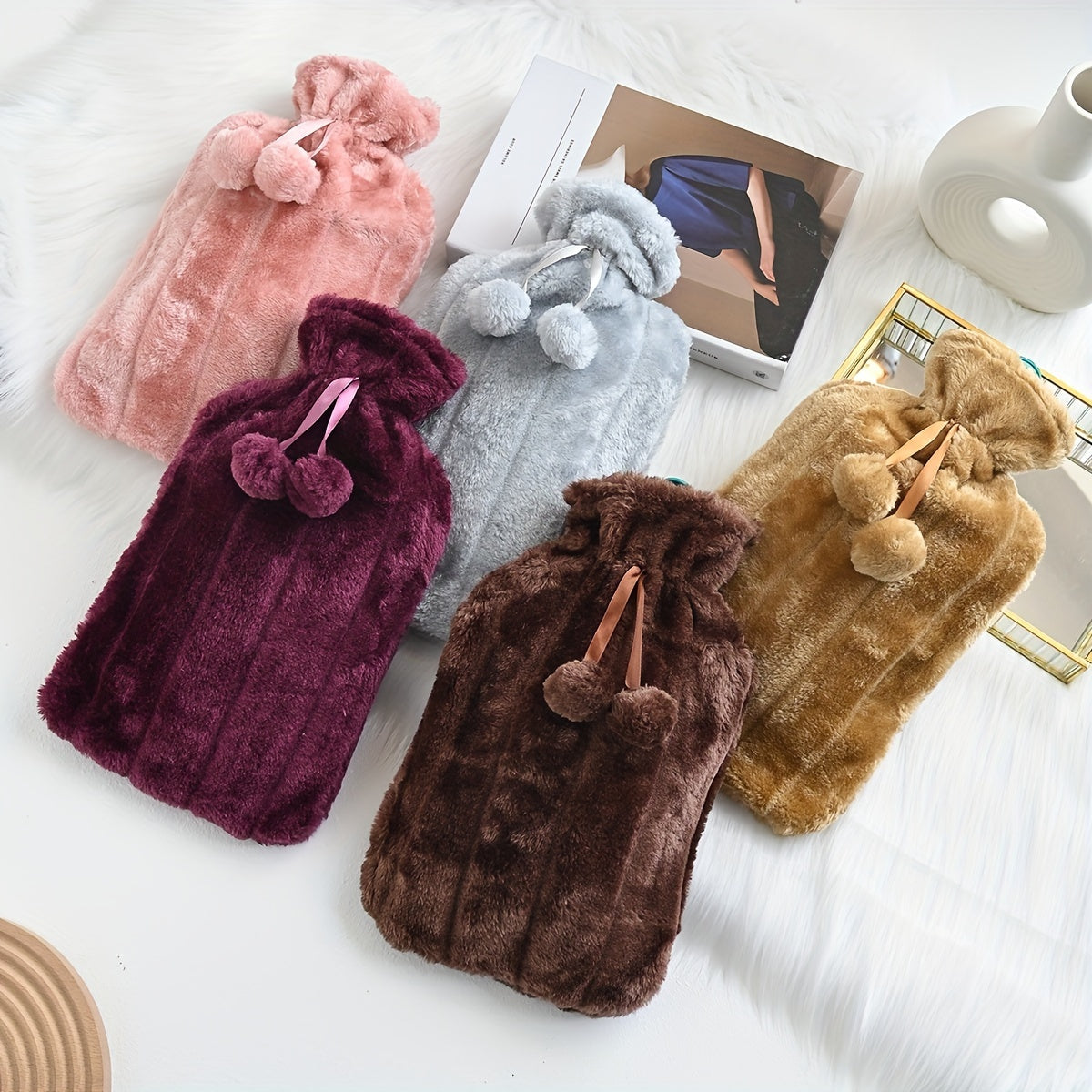 Large Hot Water Bottle, Ball, Hot Water Bottle, Water Filling, Warm Quilt Filling, Hot Water Bag, ' Belly Warming, Bed Warming, Thick Plush 2000ml