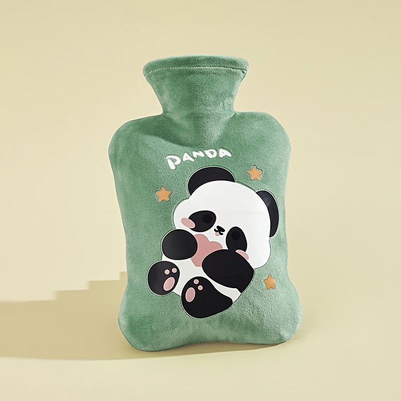 1pc Water-Filled Hot Water Bottle with Plush Cover, Removable and Washable, Non-Shedding, High-Quality Odorless PVC Inner Bag, Inner Bag Color Random