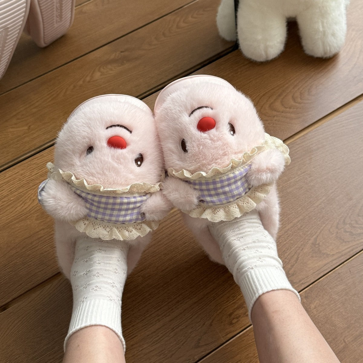 Cozy Slippers Featuring a Little Bear Design for Women, Perfect for Autumn And Winter with a Warm Fleece for Indoor Use., Women Shoes