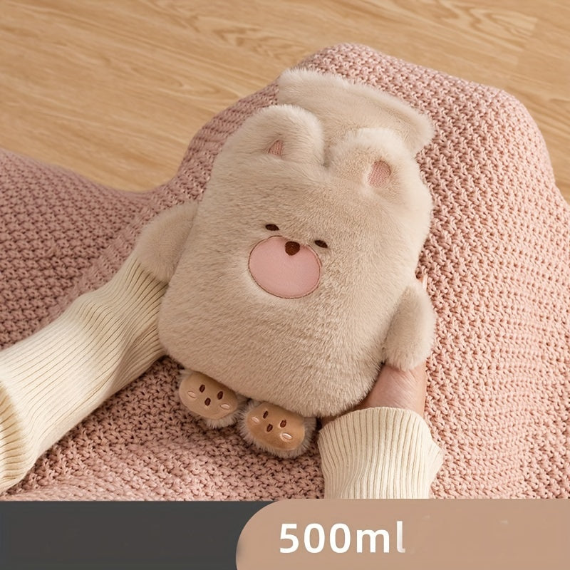 16.91oz Plush Hot Water, Cute Hand Warmer That Is Detachable And Washable, Thickened for Menstrual Use, Featuring Embroidered Dinosaurs, Chicks, And Bears in Various Colors, Water Injection Type Hot Water