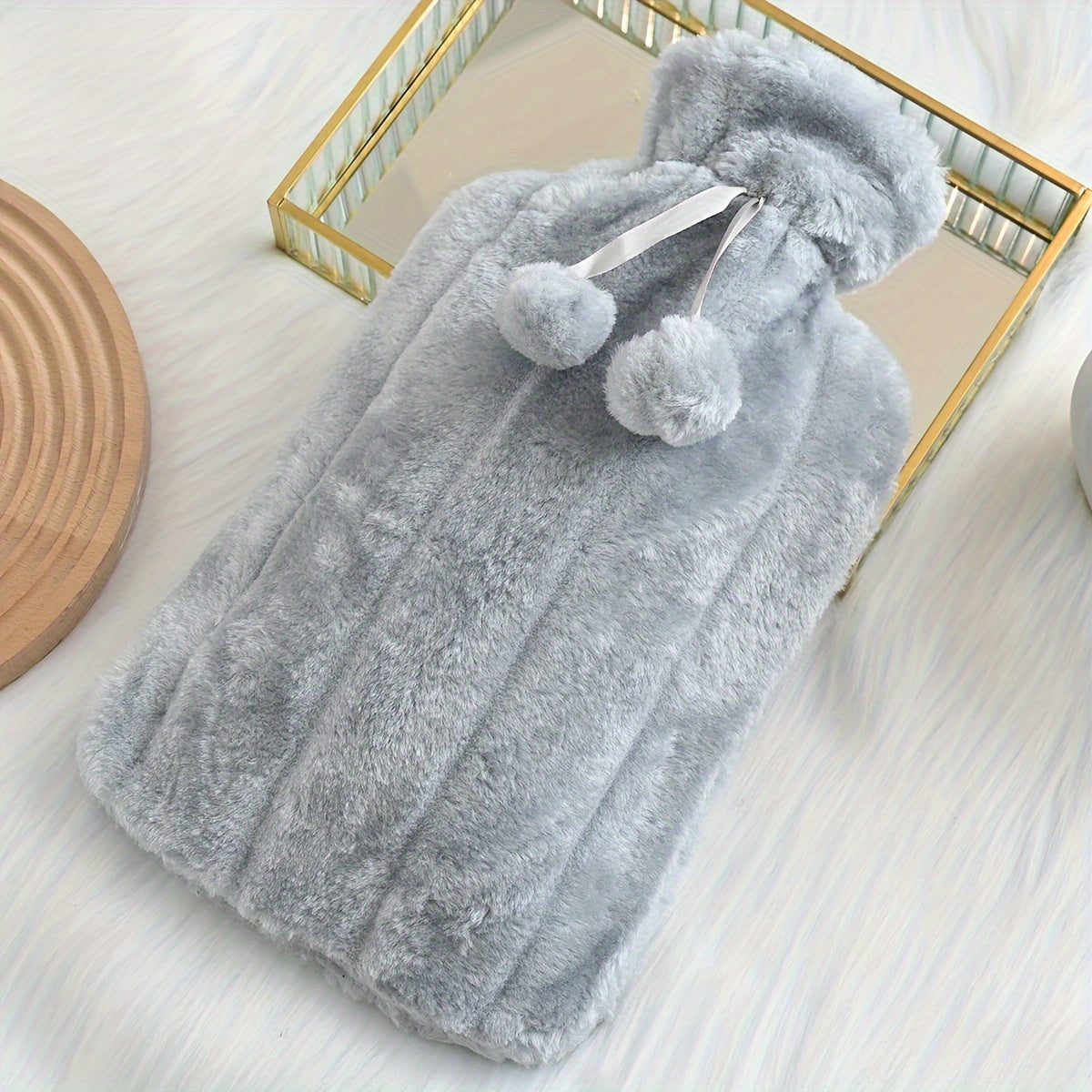 Large Hot Water Bottle, Ball, Hot Water Bottle, Water Filling, Warm Quilt Filling, Hot Water Bag, ' Belly Warming, Bed Warming, Thick Plush 2000ml