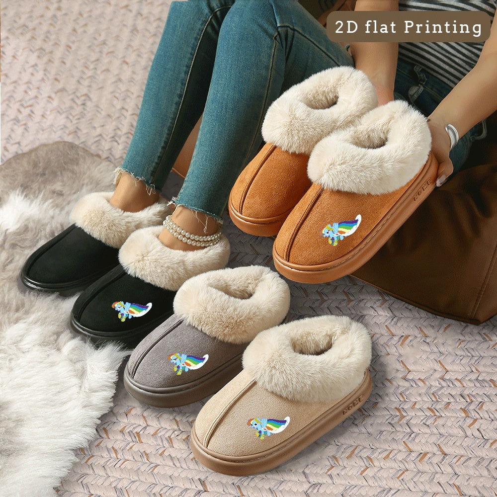 1 Pair My Little Pony Rainbow Dash AuthorizedCotton Slippers, Cute Pattern Slippers to Keep Warm, Fashionable Unisex, Perfect for All Seasons, Couples , Lightweight Warm Slippers for Indoor and Outdoor Use, Women Shoes