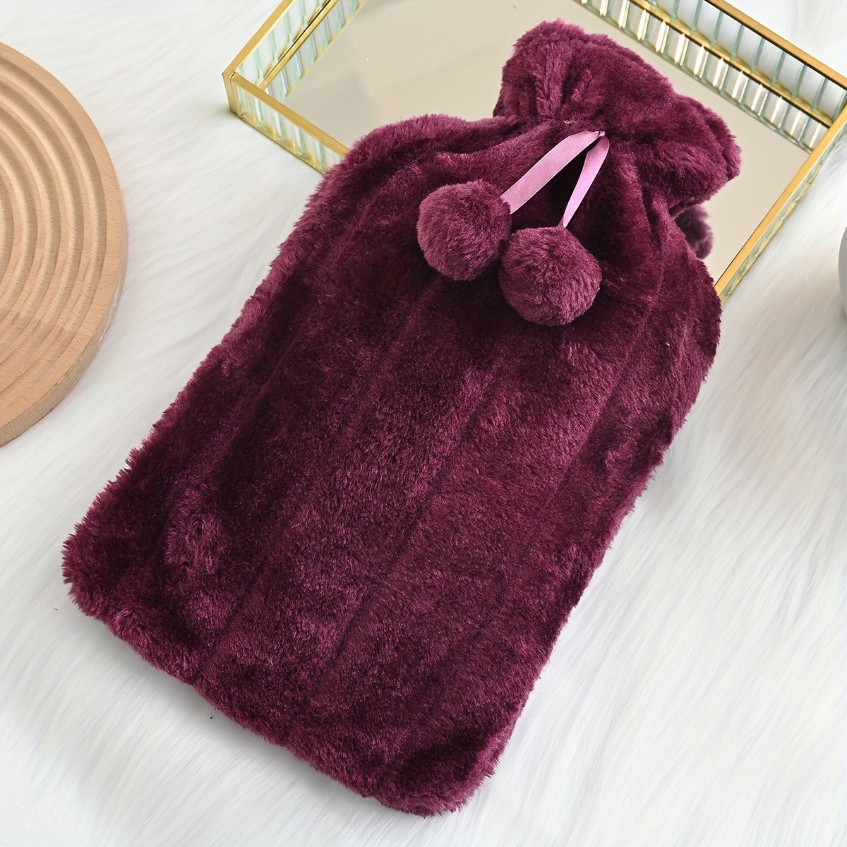 Large Hot Water Bottle, Ball, Hot Water Bottle, Water Filling, Warm Quilt Filling, Hot Water Bag, ' Belly Warming, Bed Warming, Thick Plush 2000ml