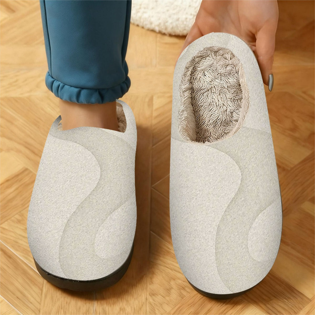 A pair of beautiful shoescotton slippers, festival gift, soft fabric, family, keep warm, Women's slippers, casual slippers, comfortable, Winter slippers, Men's slippers