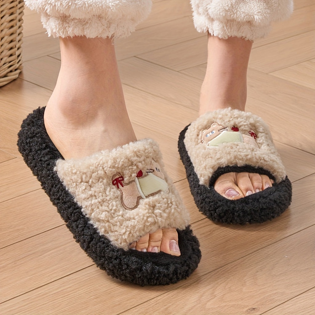 Cute Patterned Plush Slippers - Soft And Comfortable Indoor Home Shoes, Adorable Cartoon House Slippers for Spring, Autumn, And Winter, Easy to Wear Casually, with a Soft Lining That Is Breathable And Comfortable, Women Shoes