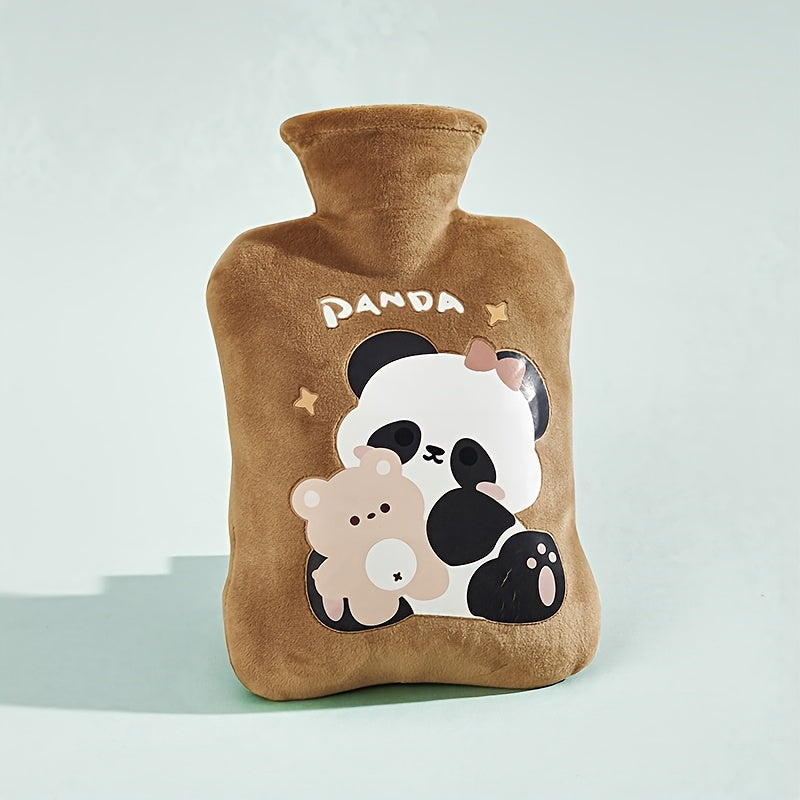 1pc Water-Filled Hot Water Bottle with Plush Cover, Removable and Washable, Non-Shedding, High-Quality Odorless PVC Inner Bag, Inner Bag Color Random