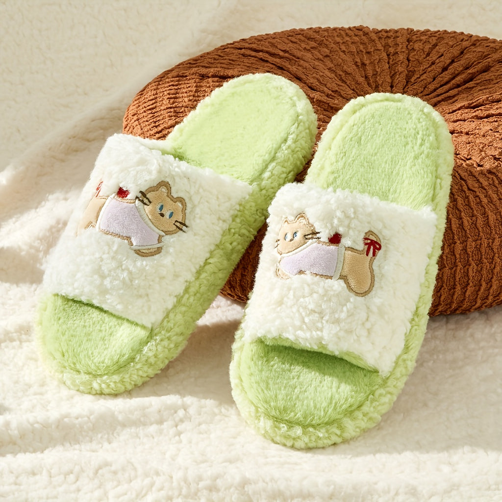 Cute Patterned Plush Slippers - Soft And Comfortable Indoor Home Shoes, Adorable Cartoon House Slippers for Spring, Autumn, And Winter, Easy to Wear Casually, with a Soft Lining That Is Breathable And Comfortable, Women Shoes