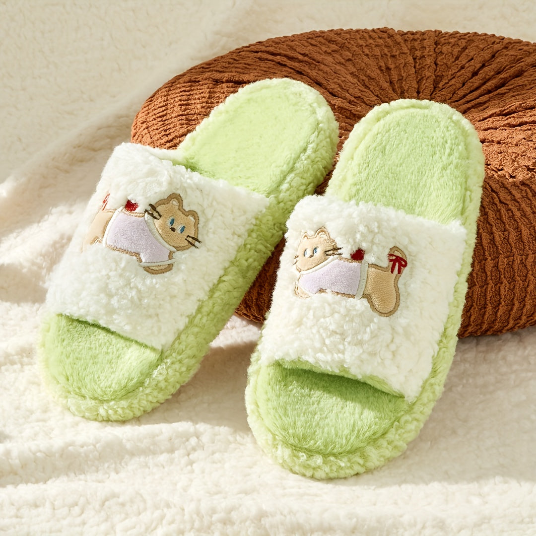Cute Patterned Plush Slippers - Soft And Comfortable Indoor Home Shoes, Adorable Cartoon House Slippers for Spring, Autumn, And Winter, Easy to Wear Casually, with a Soft Lining That Is Breathable And Comfortable, Women Shoes