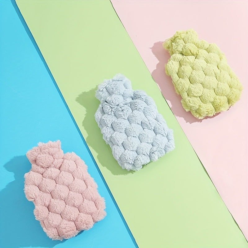 Removable And Washable Cloth Cover Hand Warmer 1000Ml\u002F35.27Oz Capacity Hot Water PVC Thickened Water Injection Hand Warmer Winter Warm Portable Design, Three Colors Optional, Hot Water Bottle