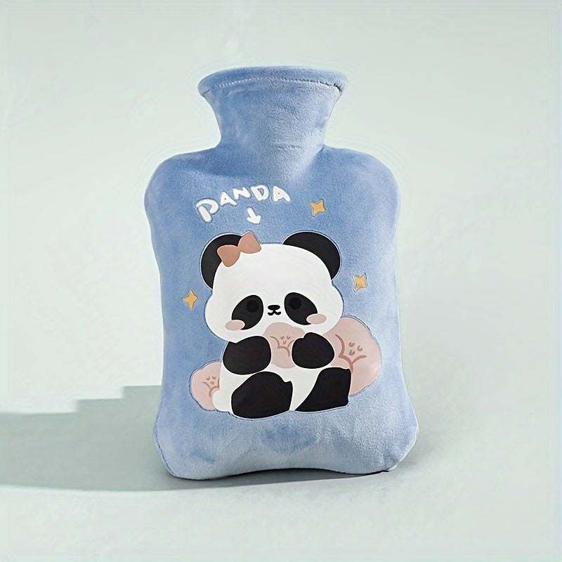 1pc Water-Filled Hot Water Bottle with Plush Cover, Removable and Washable, Non-Shedding, High-Quality Odorless PVC Inner Bag, Inner Bag Color Random