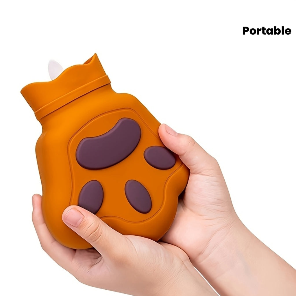 AI BEI PARENT CO. 15.22oz Silicone Hot Water Bottle with Cute Dog Design - Microwave Safe, No Electricity Needed, Portable Hand Warmer for Travel, Holiday Gifts, and Home Use, Travel Water Bottle | Playful Dog Design | Durable Silicone