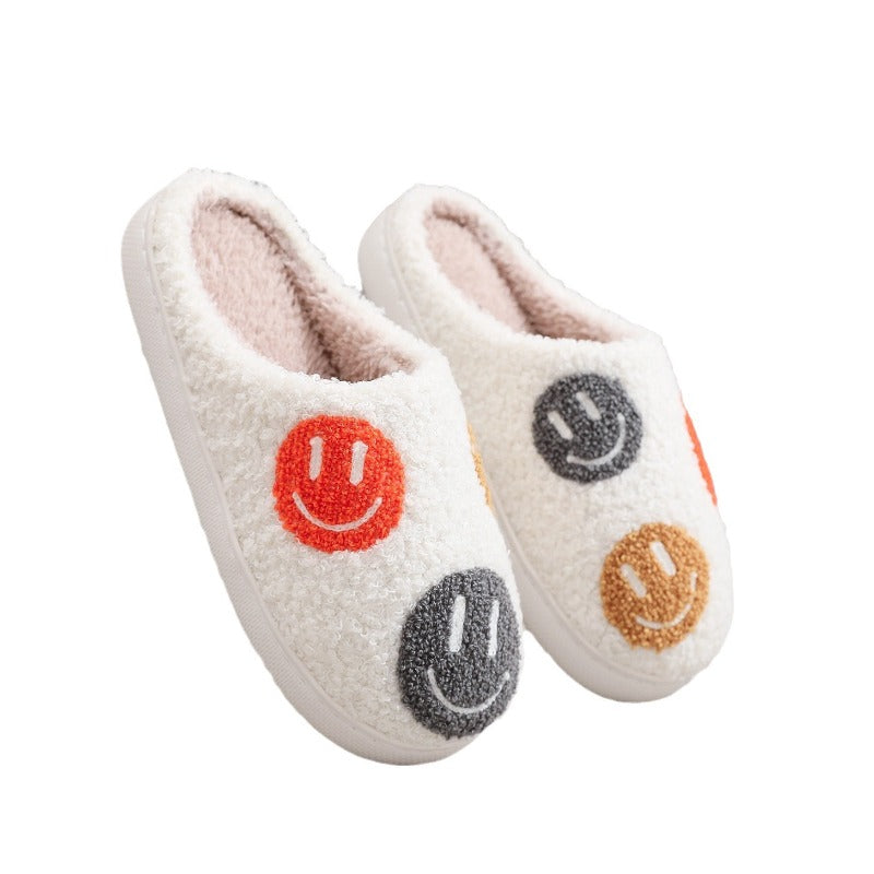 Women'S Plush Face Slippers with Expressive Eyes & Smile - Non-Slip EVA Sole, Soft Pink Heart & Face Design Indoor House Shoes, Cozy Winter Warmth, Cute Gift Box Included for Home, Parties & for family - All-Season Comfortable Slip-Ons (Hand Washabl