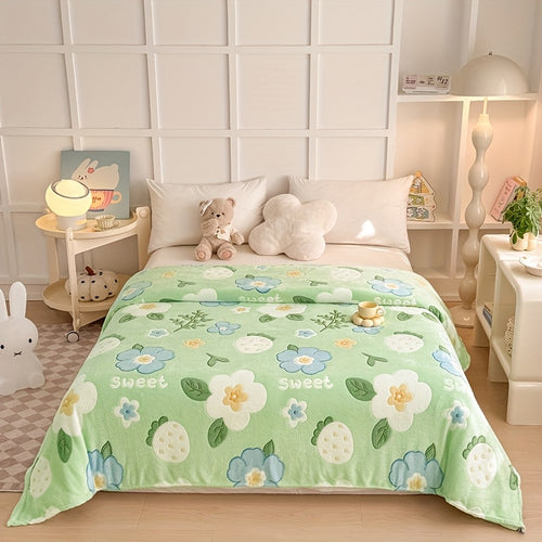 1pc Fresh Blanket 1pc Air Conditioner Blanket, Soft and Fresh Style | Comfortable, Cute, Machine Washable, Perfect as a Gift