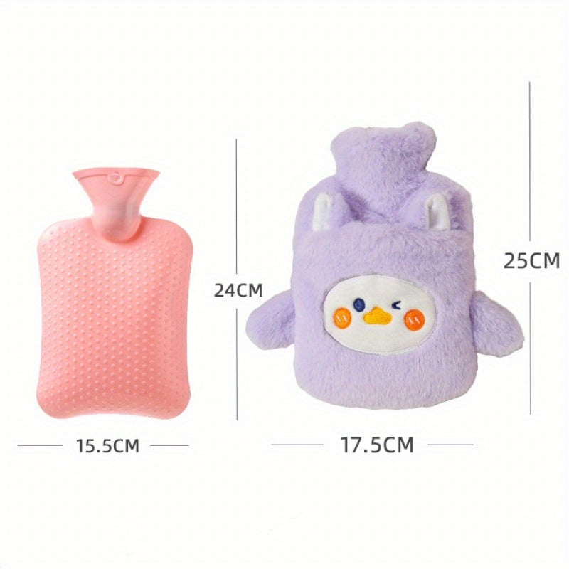 Soft And Cuddly Hot Water with an Adorable Cartoon Style, Designed for Warming Hands And Feet, Holds 33.81oz, Made from PVC, Suitable for Women And Home Use, Can Be Used for Both Hot And Cold Water