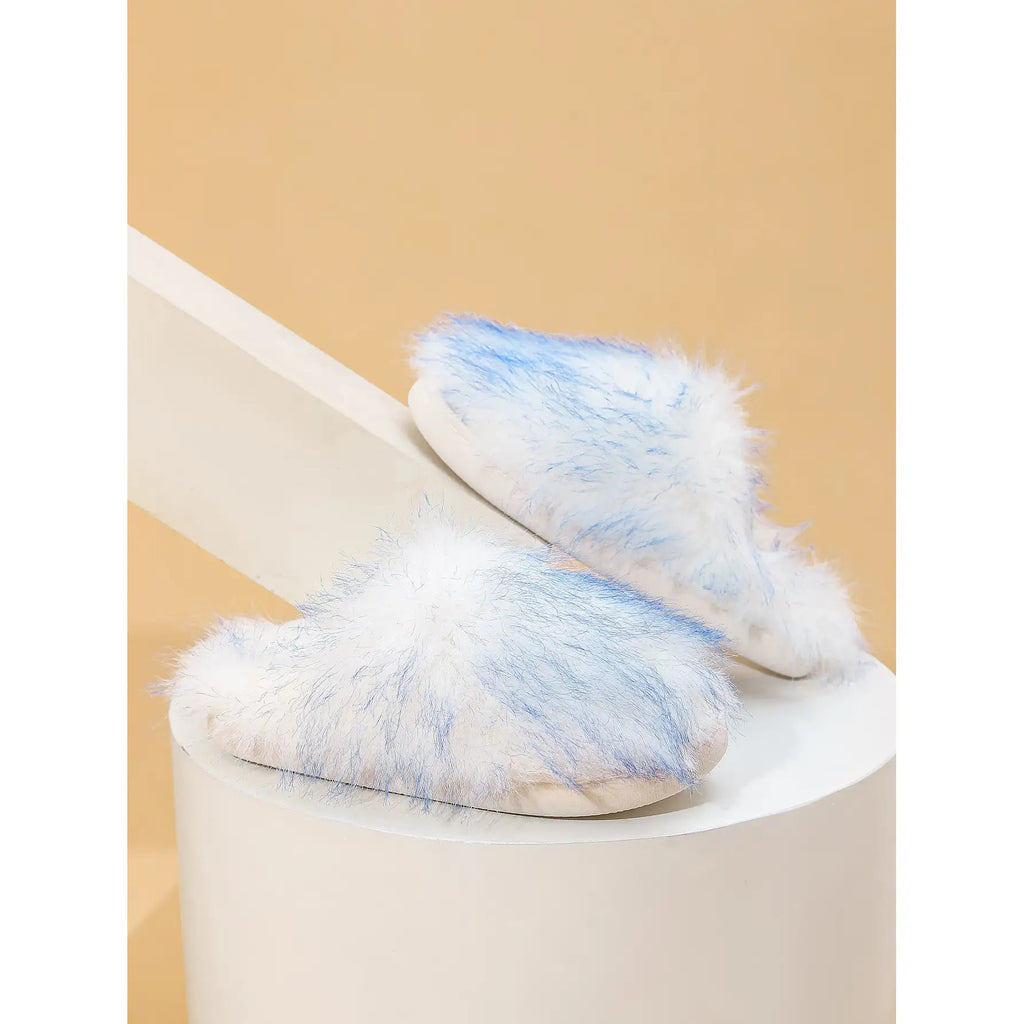Fluffy Slippers for Women, Long Furry Warm Slippers, Non-Slip Home Thick Slippers
