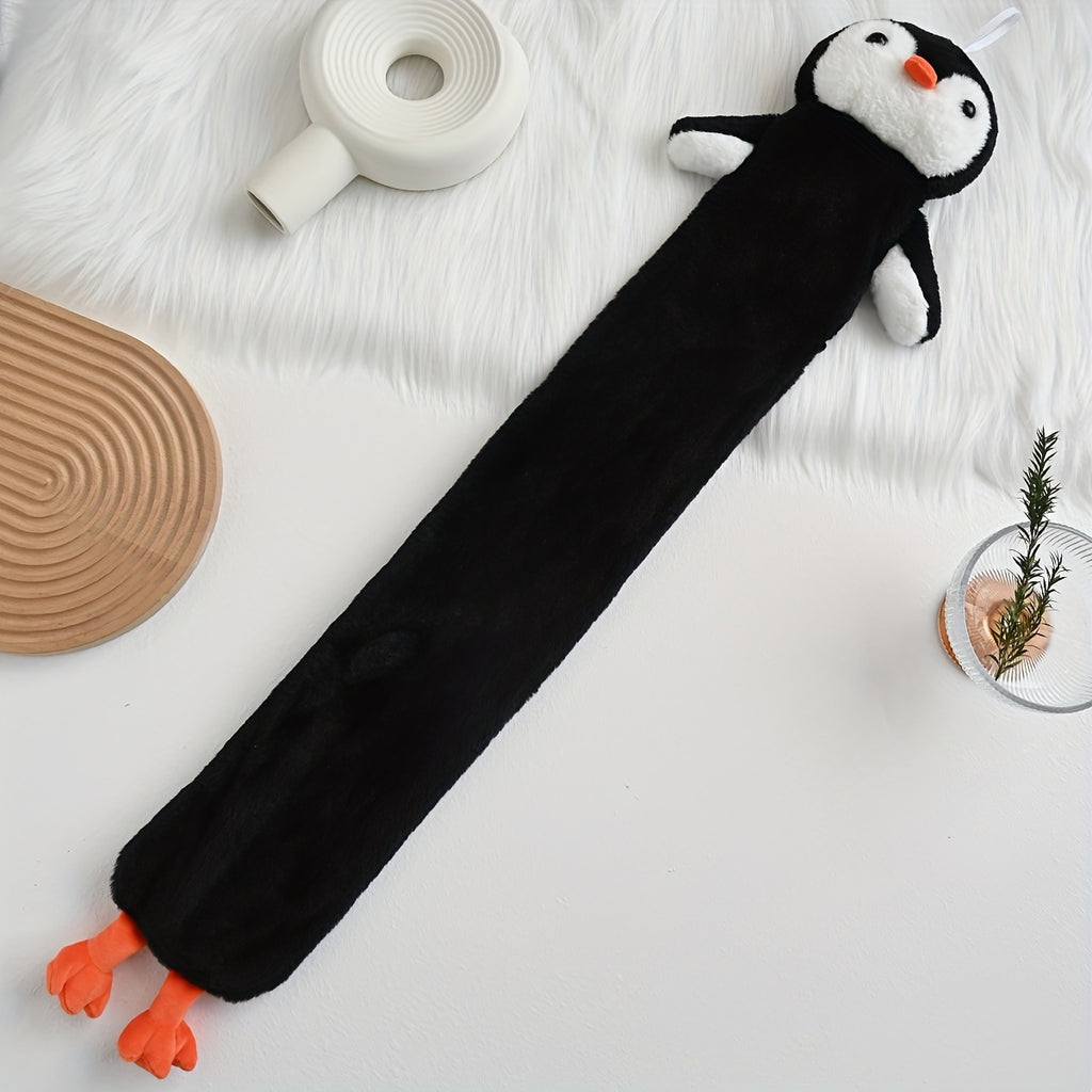 Large Animal Plush Hot Water Bag - Cozy Cartoon Animal Design (Pig, Bear, Rabbit) with Long Stripes for Feet & Head, Soft Warmth for Bed, Living Room, or Car, Cozy Home Accessory, Playful Design, Plush Texture