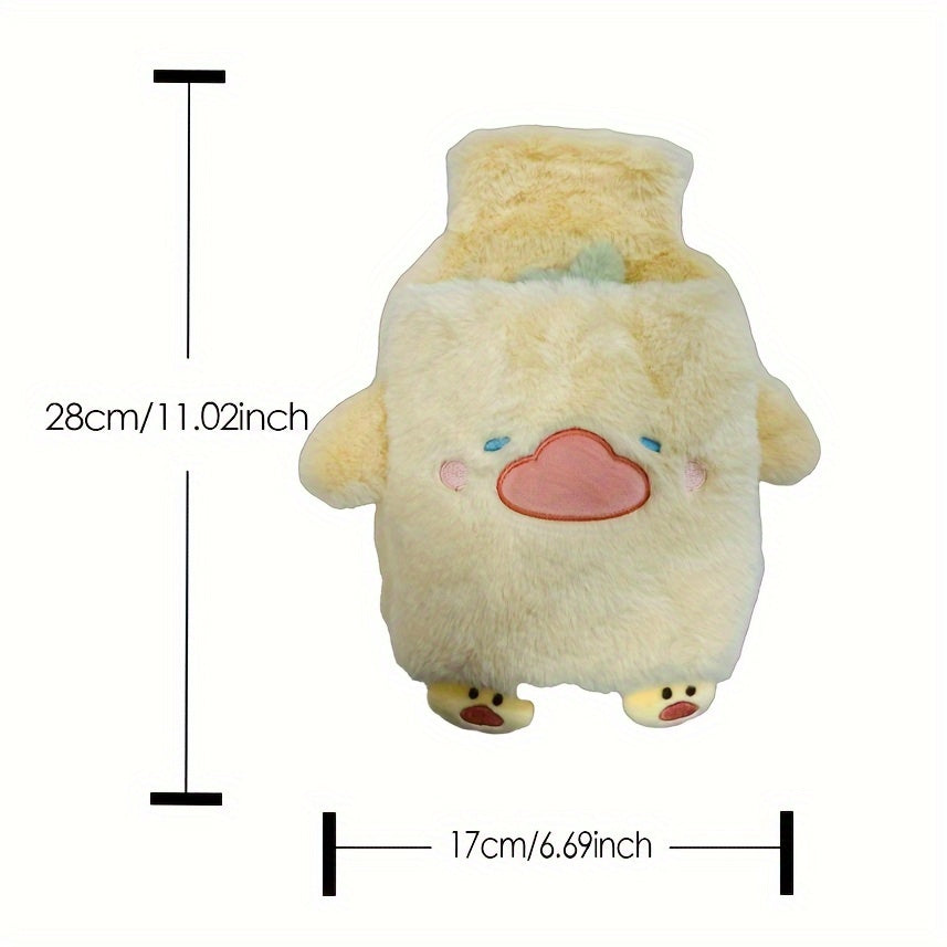 Warm Water Bottle 1000ml Warm Water Bottle | Cute Plush Animal Design, PVC Inner Liner, Removable and Portable Menstrual Warming Bag for Hands and Feet, Fast Heating and Long-lasting Heat Retention