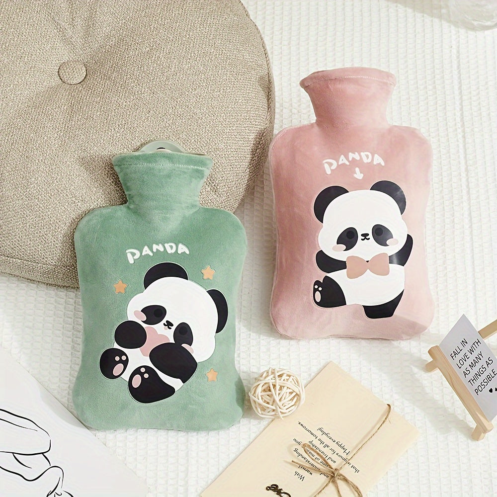 1pc Water-Filled Hot Water Bottle with Plush Cover, Removable and Washable, Non-Shedding, High-Quality Odorless PVC Inner Bag, Inner Bag Color Random