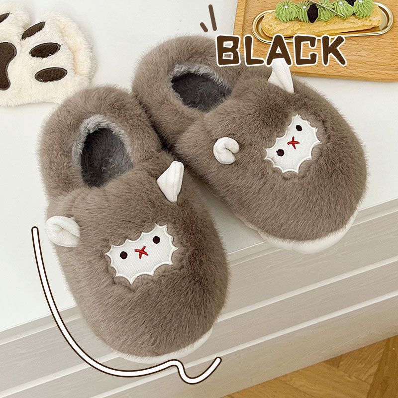 Home Slippers Women Winter Cute Sheep Full Cover Heel Slippers Home Non-Slip Thick Sole Maternity Shoes