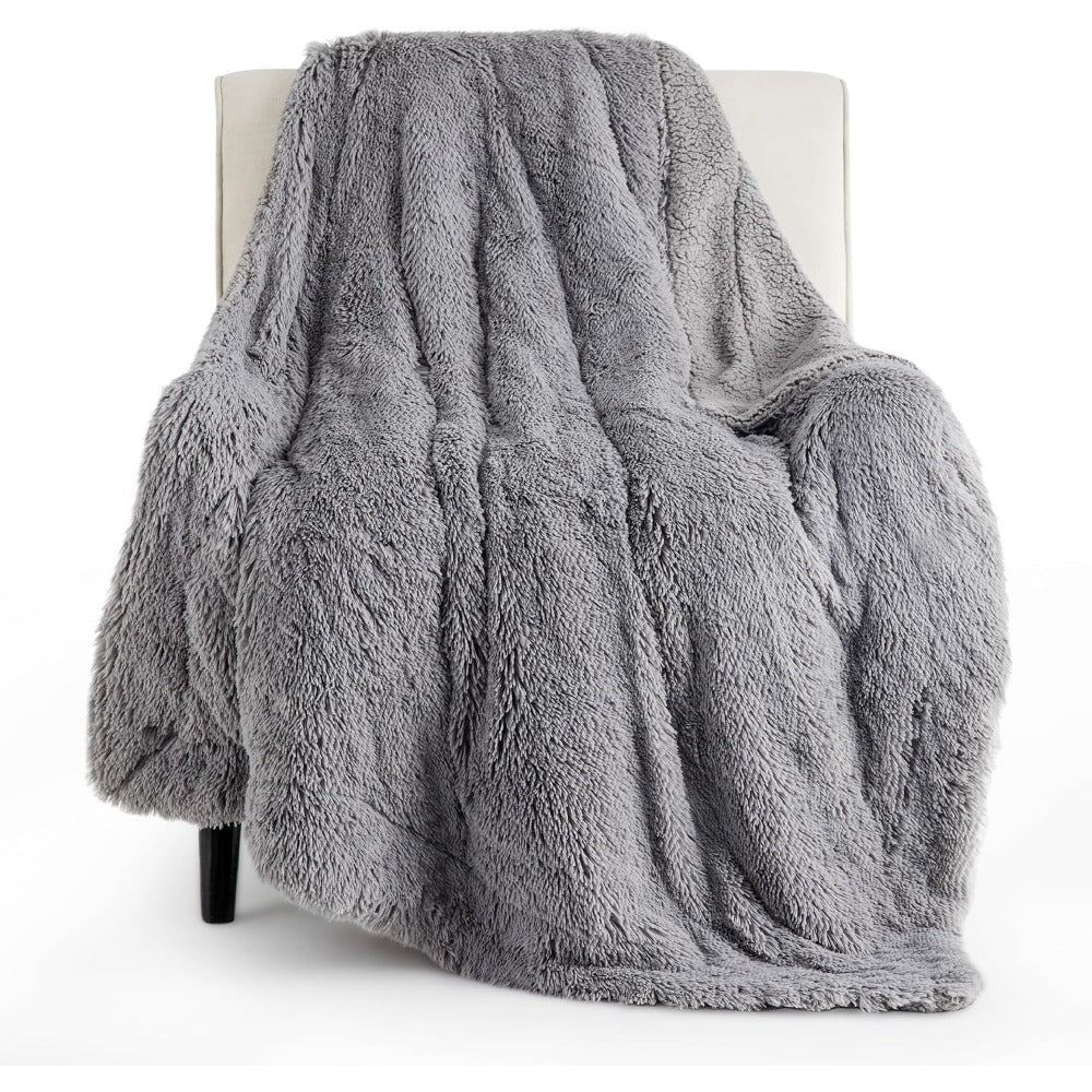 GentleSoft Fluffy Faux Fur Throw Blanket, Ultra Plush Sherpa Fleece Blanket for Couch & Bed, Super Soft Cozy Gift for Valentine'S Day, Easter Basket Stuffers, Christmas Present for Women Men, All Season Warmth