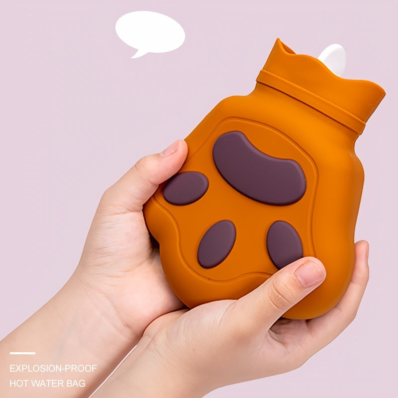 AI BEI PARENT CO. 15.22oz Silicone Hot Water Bottle with Cute Dog Design - Microwave Safe, No Electricity Needed, Portable Hand Warmer for Travel, Holiday Gifts, and Home Use, Travel Water Bottle | Playful Dog Design | Durable Silicone