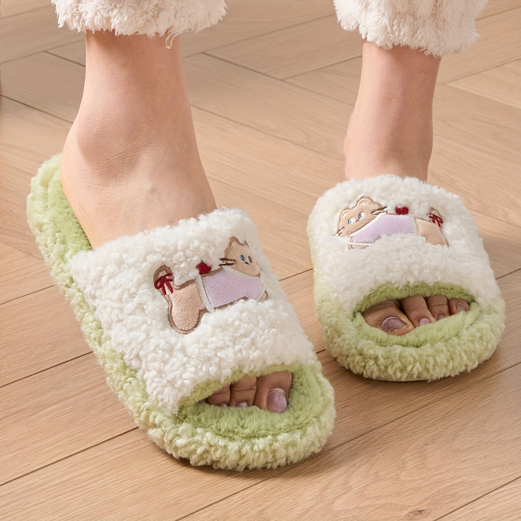 Cute Patterned Plush Slippers - Soft And Comfortable Indoor Home Shoes, Adorable Cartoon House Slippers for Spring, Autumn, And Winter, Easy to Wear Casually, with a Soft Lining That Is Breathable And Comfortable, Women Shoes