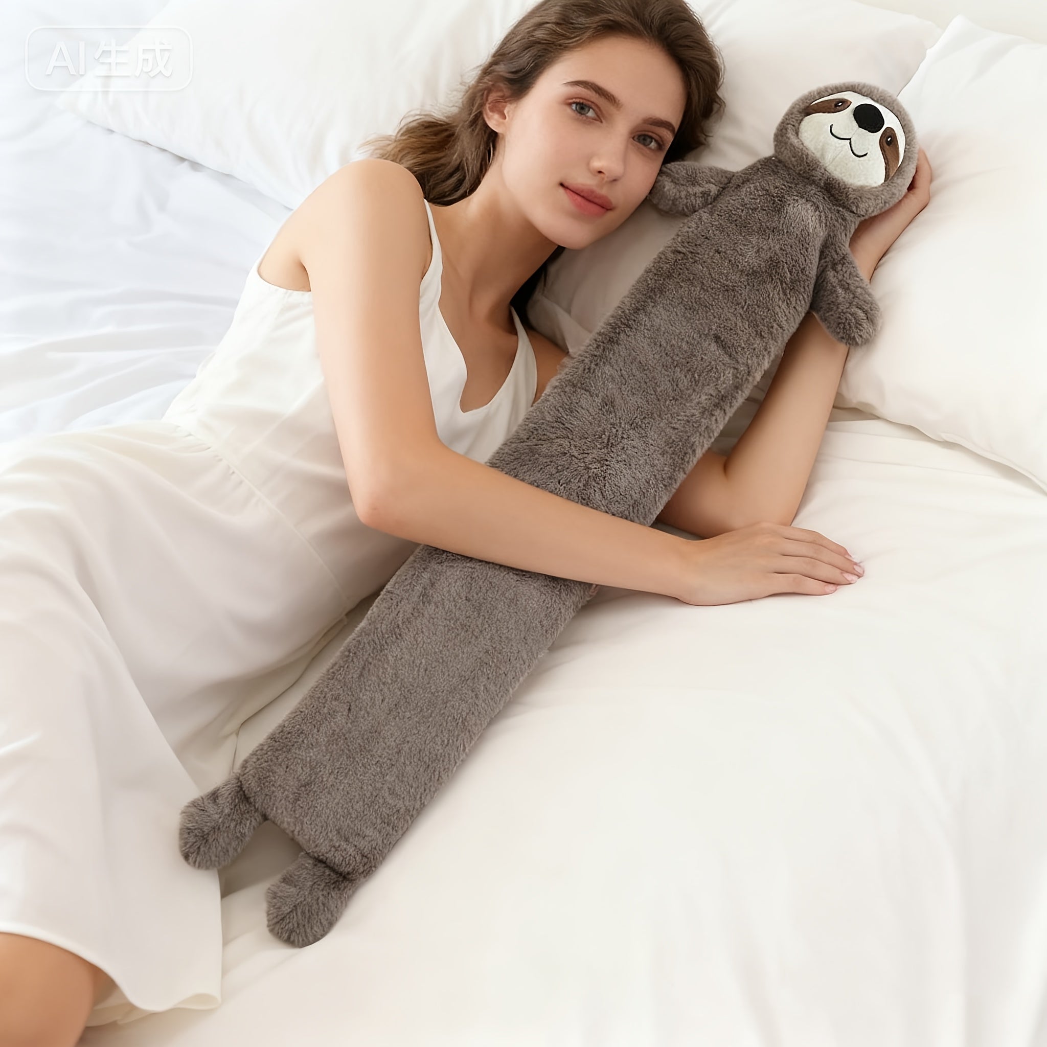 Large Animal Plush Hot Water Bag - Cozy Cartoon Animal Design (Pig, Bear, Rabbit) with Long Stripes for Feet & Head, Soft Warmth for Bed, Living Room, or Car, Cozy Home Accessory, Playful Design, Plush Texture