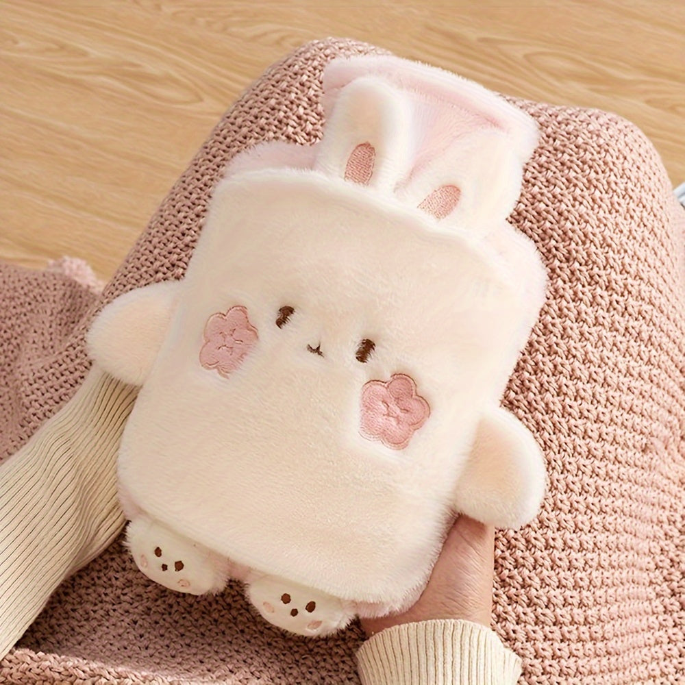 Warm Water Bottle 1000ml Warm Water Bottle | Cute Plush Animal Design, PVC Inner Liner, Removable and Portable Menstrual Warming Bag for Hands and Feet, Fast Heating and Long-lasting Heat Retention