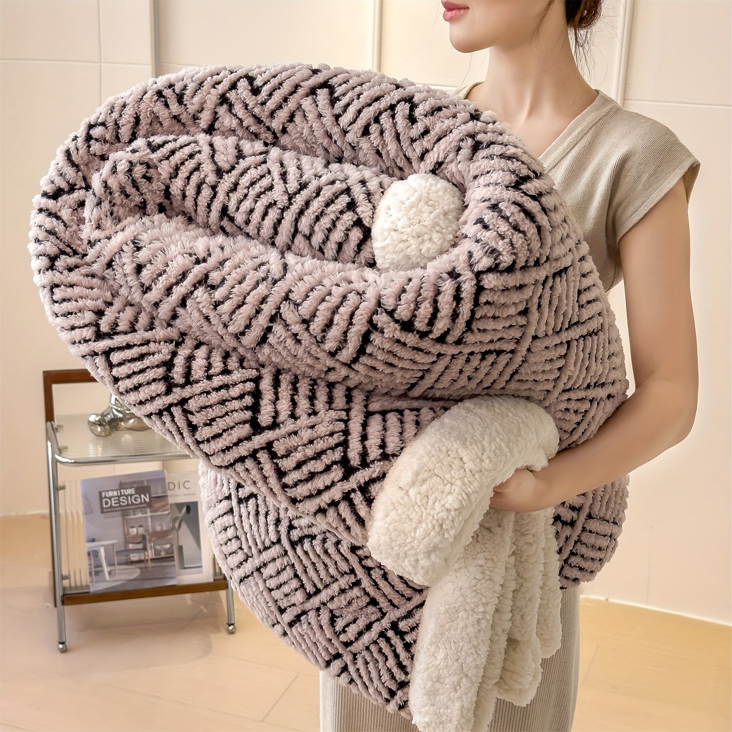 1pc, a Versatile Double-Sided Warm Fleece Blanket for All Seasons, Made of Milk Velvet, Soft, Warm, And Comfortable, Suitable for Sofas, Beds, Offices, And Travel - a Multifunctional Gift for All Seasons, Christmas Gift