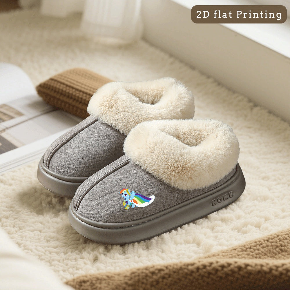 1 Pair My Little Pony Rainbow Dash AuthorizedCotton Slippers, Cute Pattern Slippers to Keep Warm, Fashionable Unisex, Perfect for All Seasons, Couples , Lightweight Warm Slippers for Indoor and Outdoor Use, Women Shoes