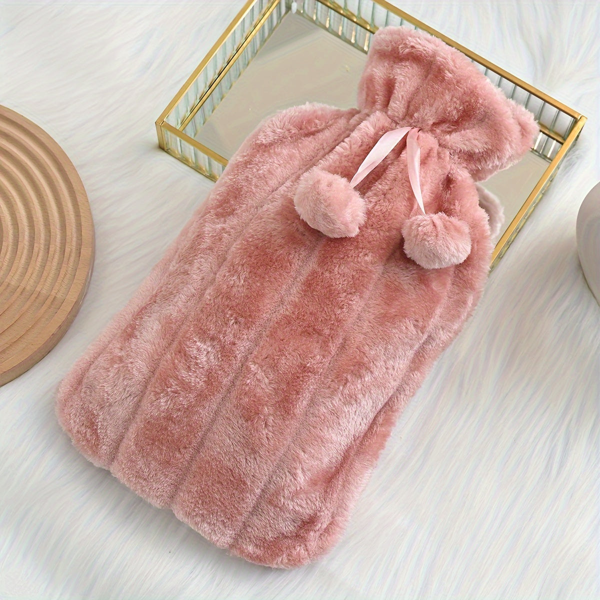 Large Hot Water Bottle, Ball, Hot Water Bottle, Water Filling, Warm Quilt Filling, Hot Water Bag, ' Belly Warming, Bed Warming, Thick Plush 2000ml