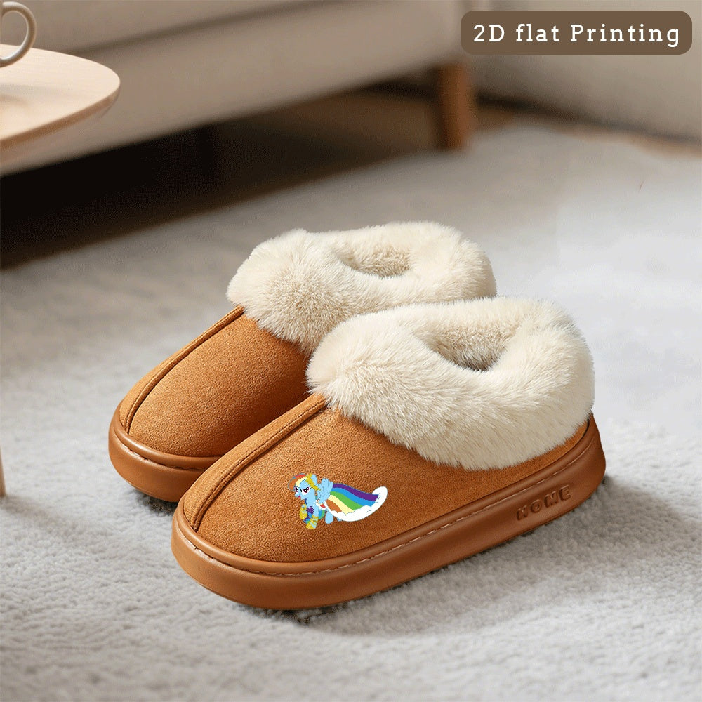 1 Pair My Little Pony Rainbow Dash AuthorizedCotton Slippers, Cute Pattern Slippers to Keep Warm, Fashionable Unisex, Perfect for All Seasons, Couples , Lightweight Warm Slippers for Indoor and Outdoor Use, Women Shoes