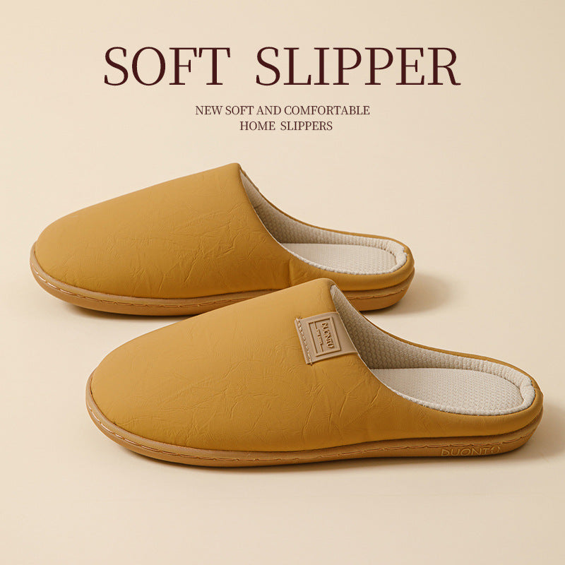 Japanese Style Silent High Quality Slippers Autumn Winter, Non-Slip Warm Soft Sole Indoor Home Floor Slippers Couple, Women Shoes