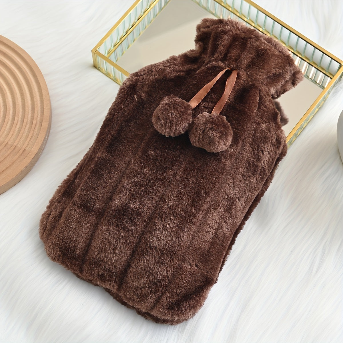 Large Hot Water Bottle, Ball, Hot Water Bottle, Water Filling, Warm Quilt Filling, Hot Water Bag, ' Belly Warming, Bed Warming, Thick Plush 2000ml