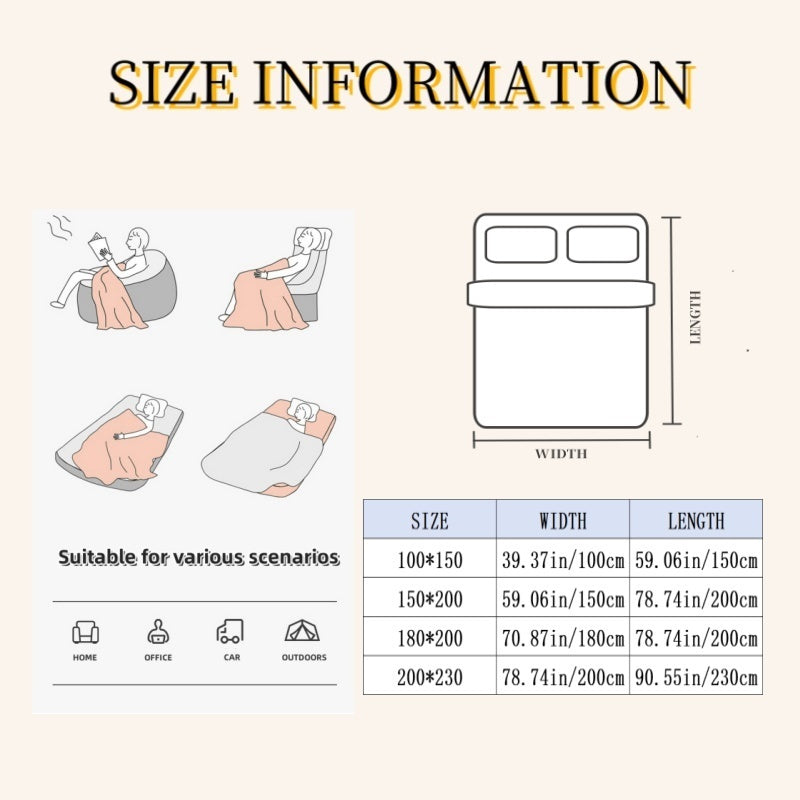 A Double-Layered Autumn And Winter Warm Lamb Fleece Blanket, Suitable for The Bedroom, Sofa Naps, Versatile, Available in Multiple Colors, Quick Heating Blanket, Beautifully Designed Patterns, a Top Choice for Gifts
