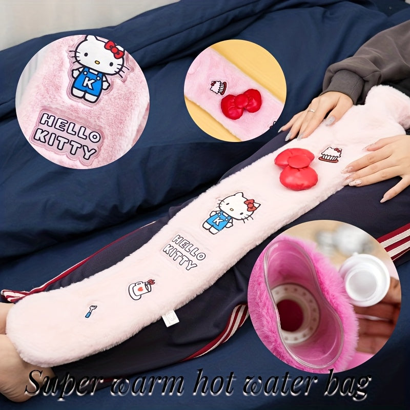 Sanrio Cute Hello Kitty Hot Water Bottle 101.44oz Refillable Water Heating Bag Portable Appearance Winter Hand Warmer Belly Neck Warm Companion Creative Travel Winter Halloween Christmas Thanksgiving Christmas Eve Teen Holiday Birthday Gifts Home