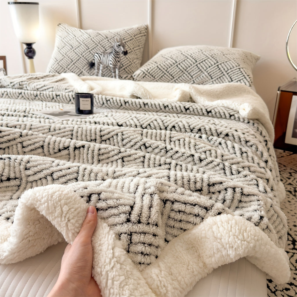 1pc, a Versatile Double-Sided Warm Fleece Blanket for All Seasons, Made of Milk Velvet, Soft, Warm, And Comfortable, Suitable for Sofas, Beds, Offices, And Travel - a Multifunctional Gift for All Seasons, Christmas Gift