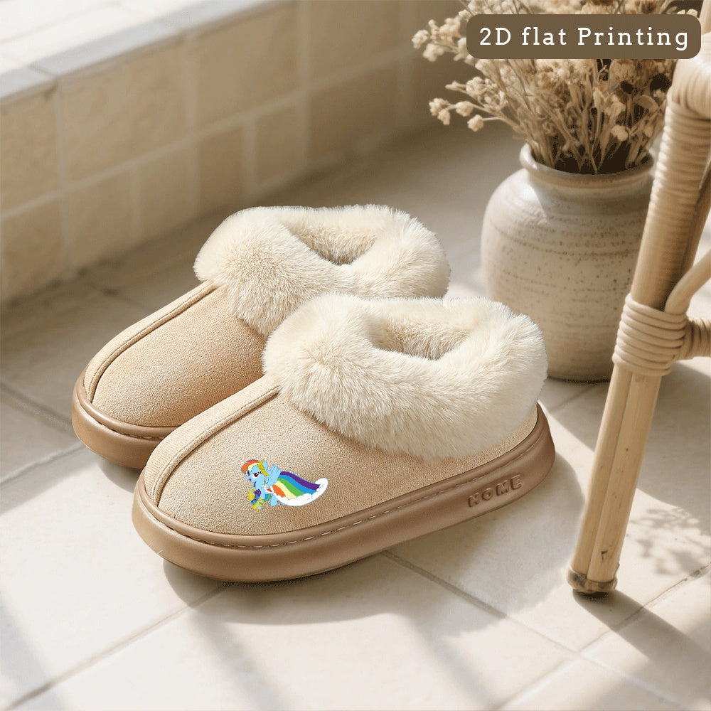 1 Pair My Little Pony Rainbow Dash AuthorizedCotton Slippers, Cute Pattern Slippers to Keep Warm, Fashionable Unisex, Perfect for All Seasons, Couples , Lightweight Warm Slippers for Indoor and Outdoor Use, Women Shoes