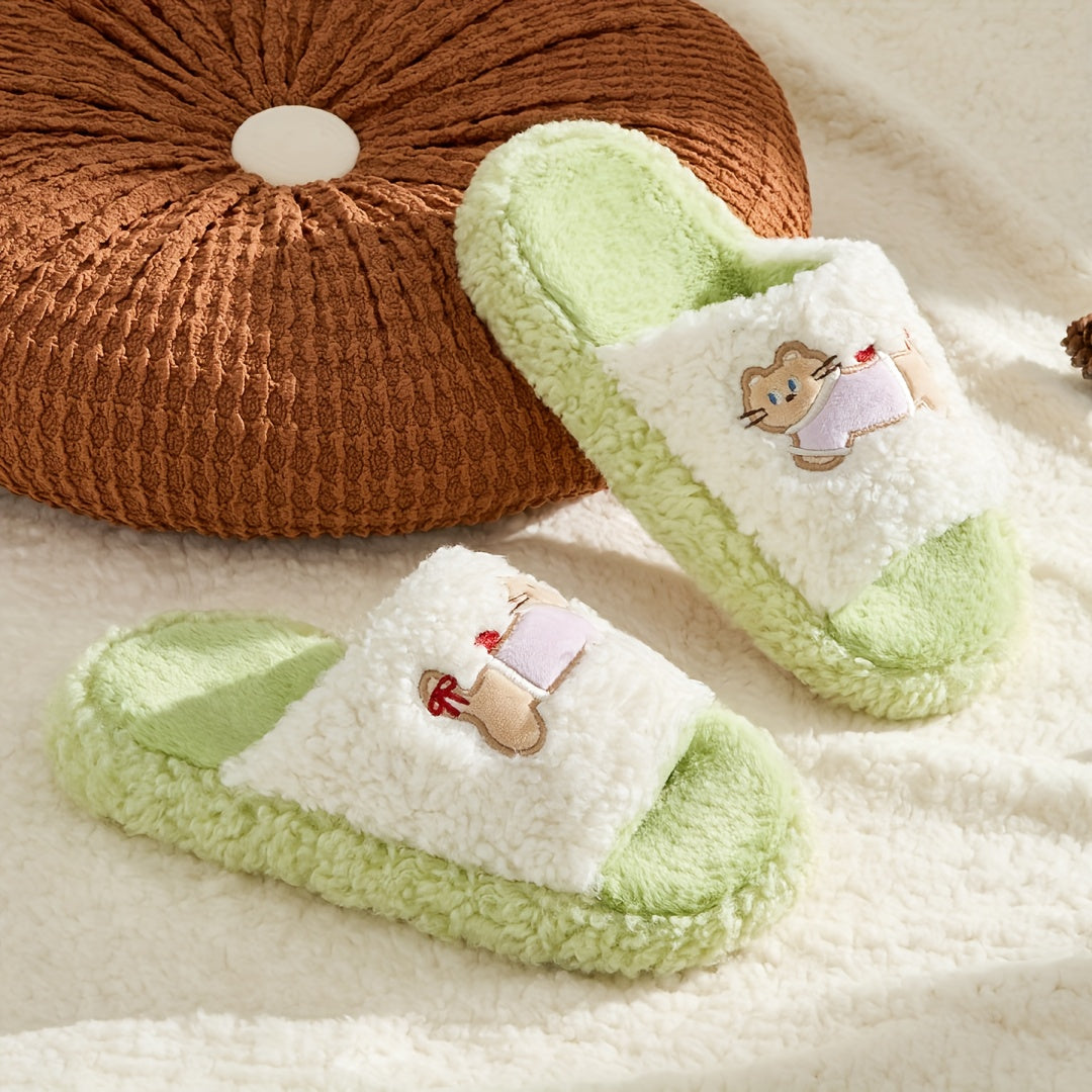 Cute Patterned Plush Slippers - Soft And Comfortable Indoor Home Shoes, Adorable Cartoon House Slippers for Spring, Autumn, And Winter, Easy to Wear Casually, with a Soft Lining That Is Breathable And Comfortable, Women Shoes