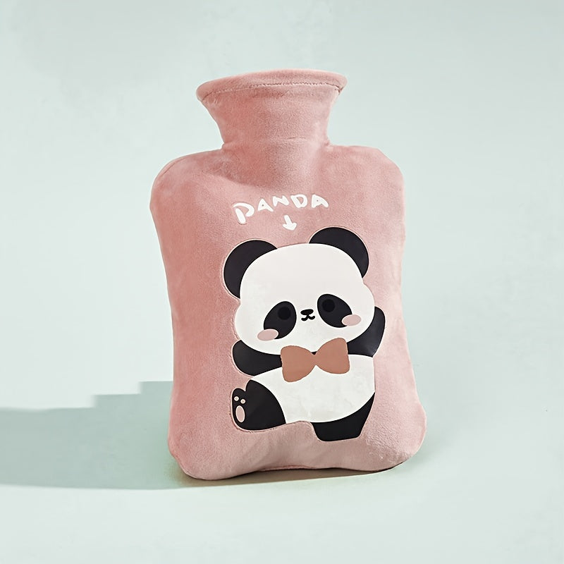 1pc Water-Filled Hot Water Bottle with Plush Cover, Removable and Washable, Non-Shedding, High-Quality Odorless PVC Inner Bag, Inner Bag Color Random