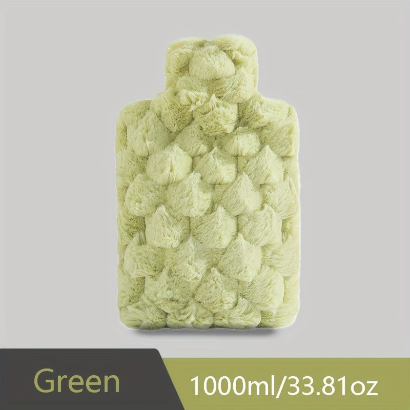 Removable And Washable Cloth Cover Hand Warmer 1000Ml\u002F35.27Oz Capacity Hot Water PVC Thickened Water Injection Hand Warmer Winter Warm Portable Design, Three Colors Optional, Hot Water Bottle