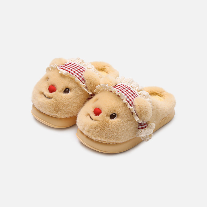 Cozy Slippers Featuring a Little Bear Design for Women, Perfect for Autumn And Winter with a Warm Fleece for Indoor Use., Women Shoes