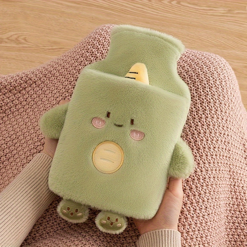 Warm Water Bottle 1000ml Warm Water Bottle | Cute Plush Animal Design, PVC Inner Liner, Removable and Portable Menstrual Warming Bag for Hands and Feet, Fast Heating and Long-lasting Heat Retention