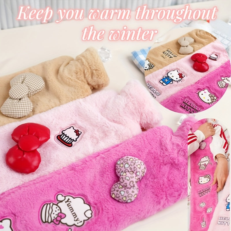 Sanrio Cute Hello Kitty Hot Water Bottle 101.44oz Refillable Water Heating Bag Portable Appearance Winter Hand Warmer Belly Neck Warm Companion Creative Travel Winter Halloween Christmas Thanksgiving Christmas Eve Teen Holiday Birthday Gifts Home