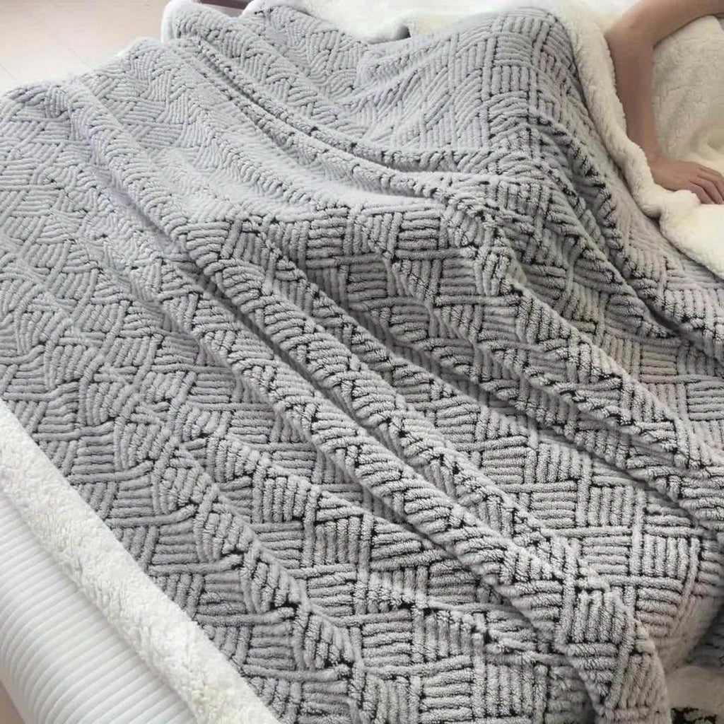 1pc, a Versatile Double-Sided Warm Fleece Blanket for All Seasons, Made of Milk Velvet, Soft, Warm, And Comfortable, Suitable for Sofas, Beds, Offices, And Travel - a Multifunctional Gift for All Seasons, Christmas Gift