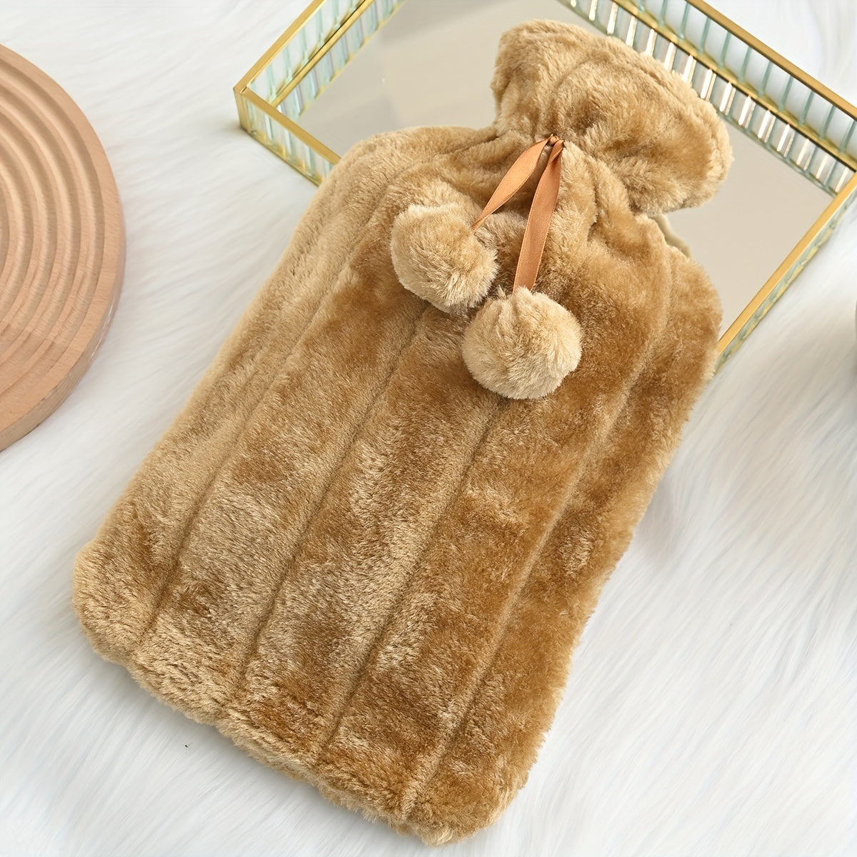 Large Hot Water Bottle, Ball, Hot Water Bottle, Water Filling, Warm Quilt Filling, Hot Water Bag, ' Belly Warming, Bed Warming, Thick Plush 2000ml